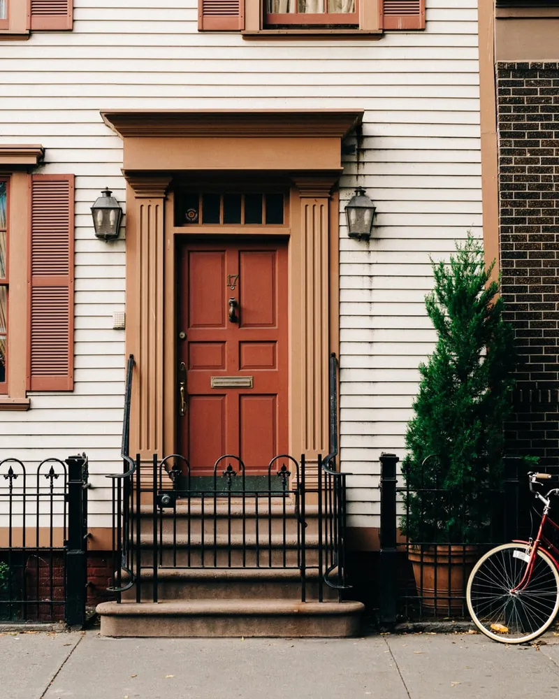 Trending door styles and townhouse exteriors